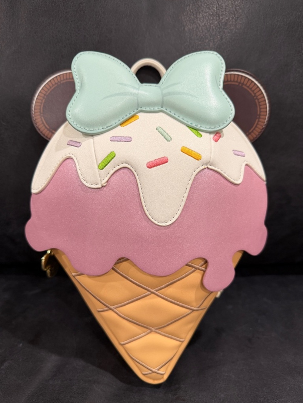 Loungefly Pink, Mint & Tan Ice Cream Cone Backpack/Crossbody/Shoulder Bag